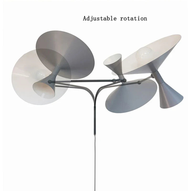 Afralia™ Rotating Horn Wall Lamp for Living Room Bedroom Sofa Bedside