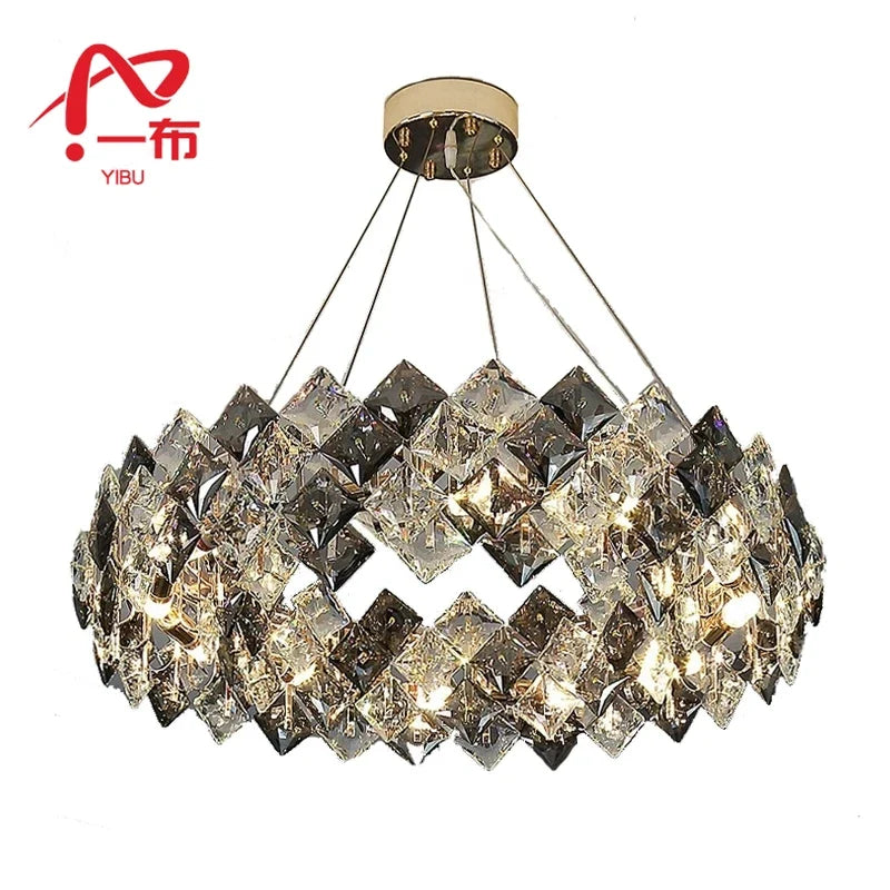 Afralia™ Nordic Gold Crystal Chandelier Ceiling Light for Home, Hotel, and Bedroom