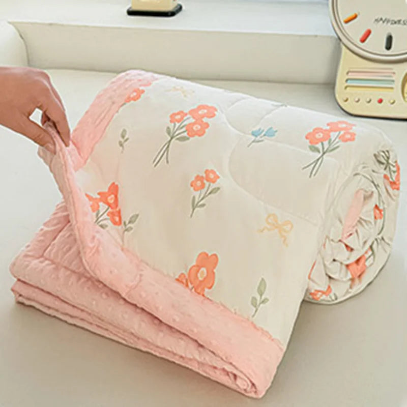 Afralia™ Cartoon Pattern Summer Comforter: Skin-Friendly Breathable Quilt for Kids & Adults