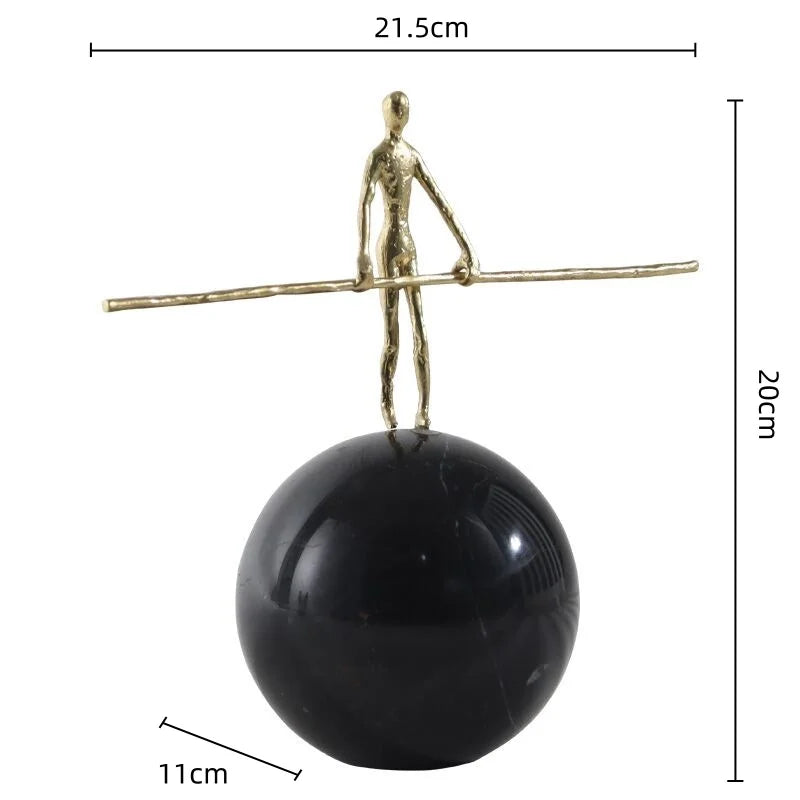 Afralia™ Golden Metal Abstract Figure Sculpture Home Decor CraftǀCreative Figurine Ornament