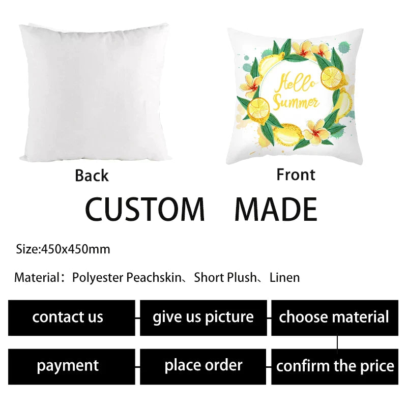 Nordic Lemon Print Cushion Cover for Home Decor - Afralia™