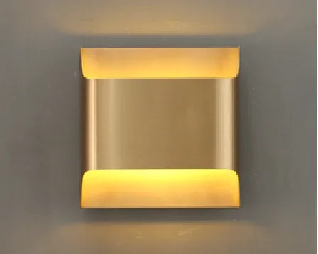 Afralia™ Modern Art Brass LED Wall Lamp for Hotel Living Room & Bedroom