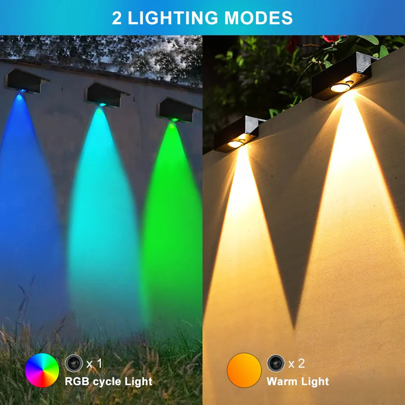 Afralia™ Solar Fence Lights: 1/4 LED RGB Luminous Outdoor Wall Lamps for Garden, Yard, Deck