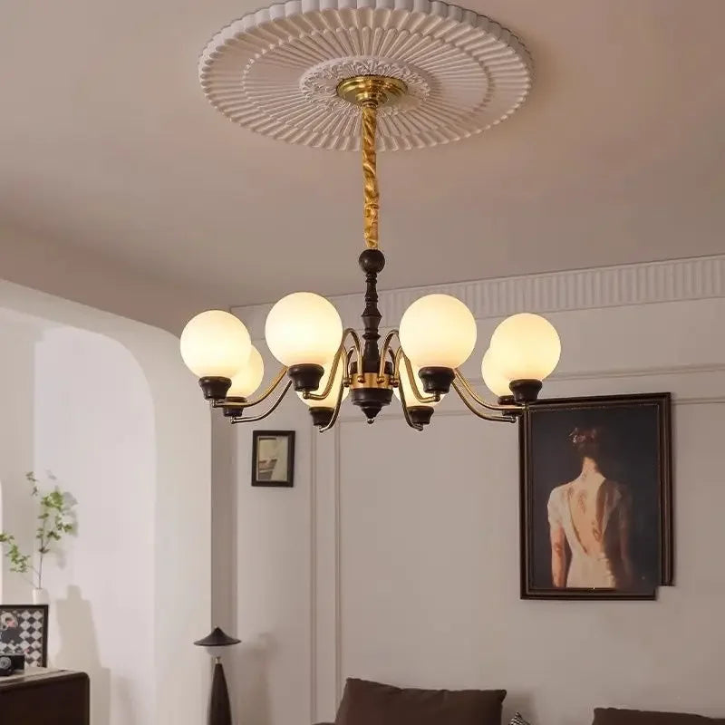 Afralia™ Copper Living Room Chandelier: American Retro Nanyang Style Luxury Hall Lighting