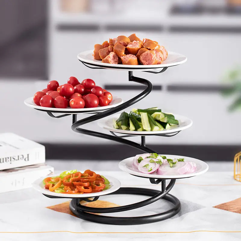 Afralia™ Multilayer Kitchen Side Dish Rack | Provincial Design | Ideal for Cold Dishes