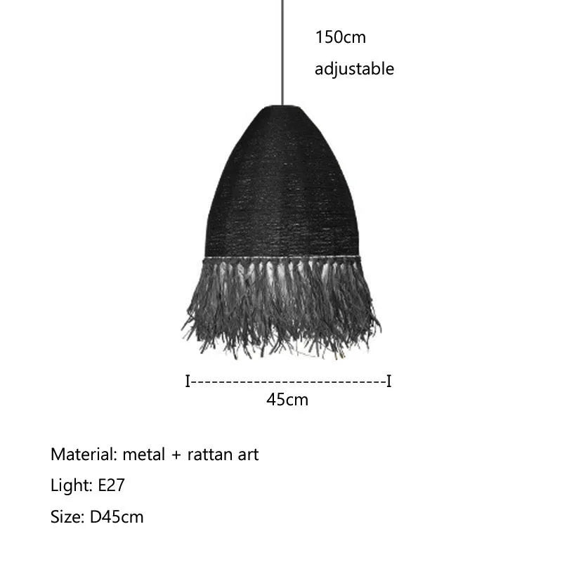 Afralia™ Wabi Sabi Rattan Pendant Light: Chic Decor Chandelier for Dining, Bedroom, Bar