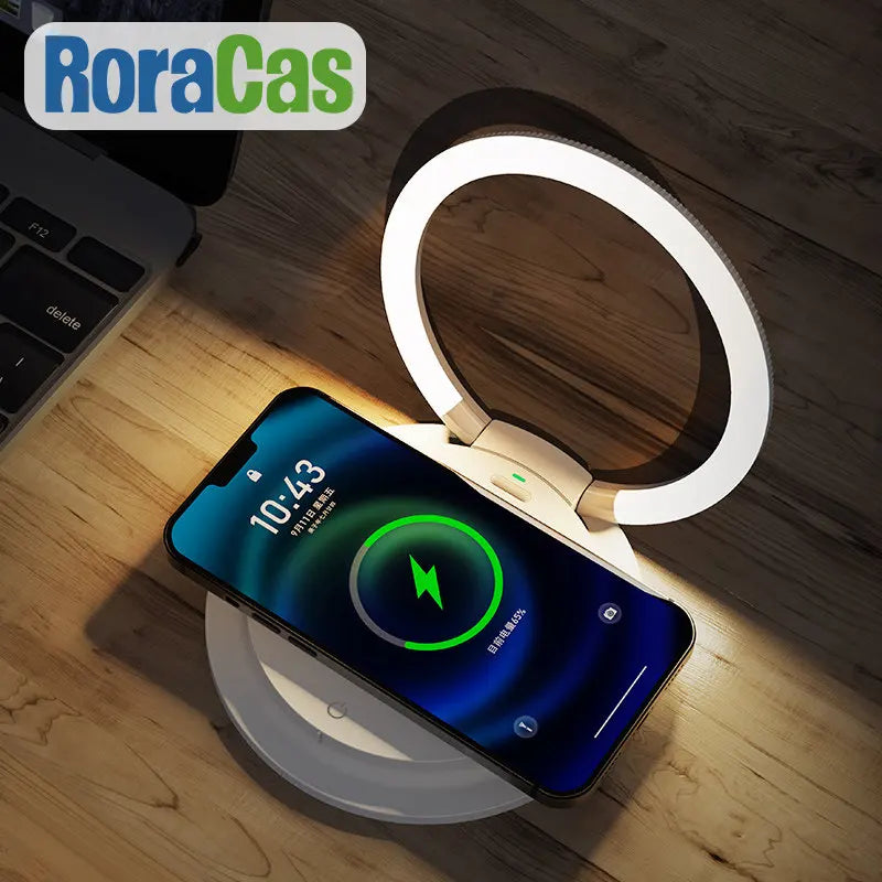 Afralia™ LED Night Light with 15W Wireless Charger - Bedroom Decor Nightlight & Eye Protection