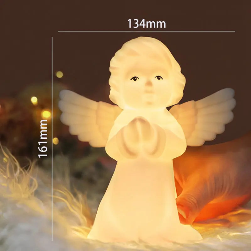 Afralia™ Cherub RGB Night Light USB Rechargeable Bedside Lamp - Child's Gift