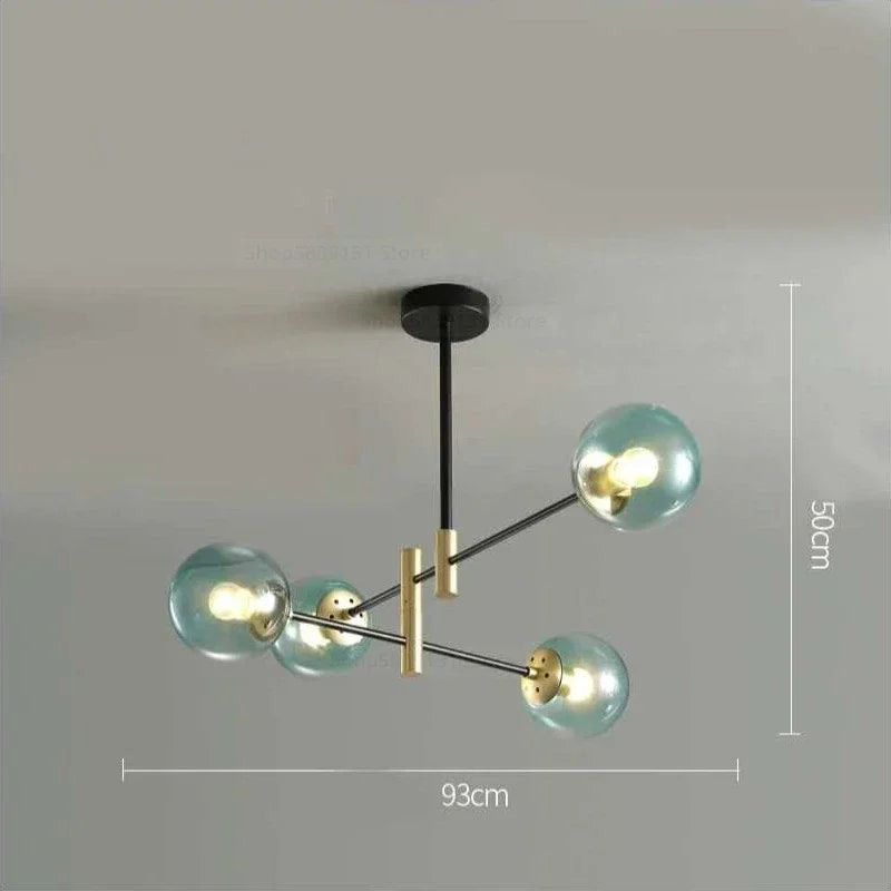 Afralia™ Glass Ball Chandelier: Modern Nordic Lighting Fixture for Living Room and Kitchen