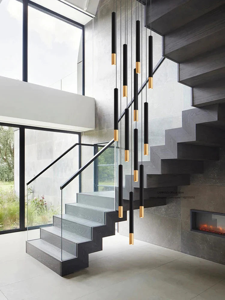 Afralia™ Black Gold Pendant Lamp: Modern Nordic Designer LED Indoor Lighting