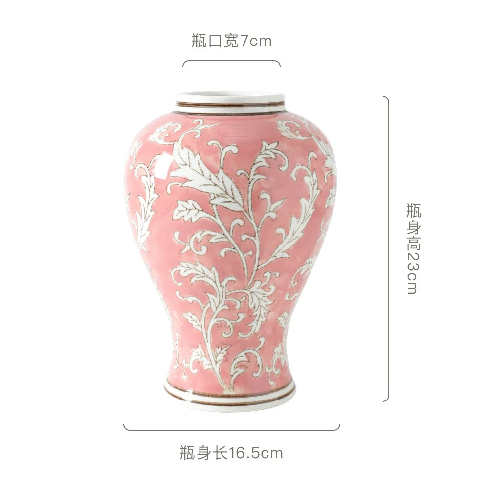 Afralia™ Blue White Porcelain Vase Chinese Retro Home Decor Flower Vase