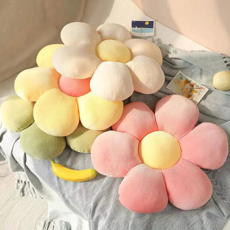 Flower Plush Throw Pillow Soft Plant Cartoon Chair Cushion Afralia™ Decorative Pillows
