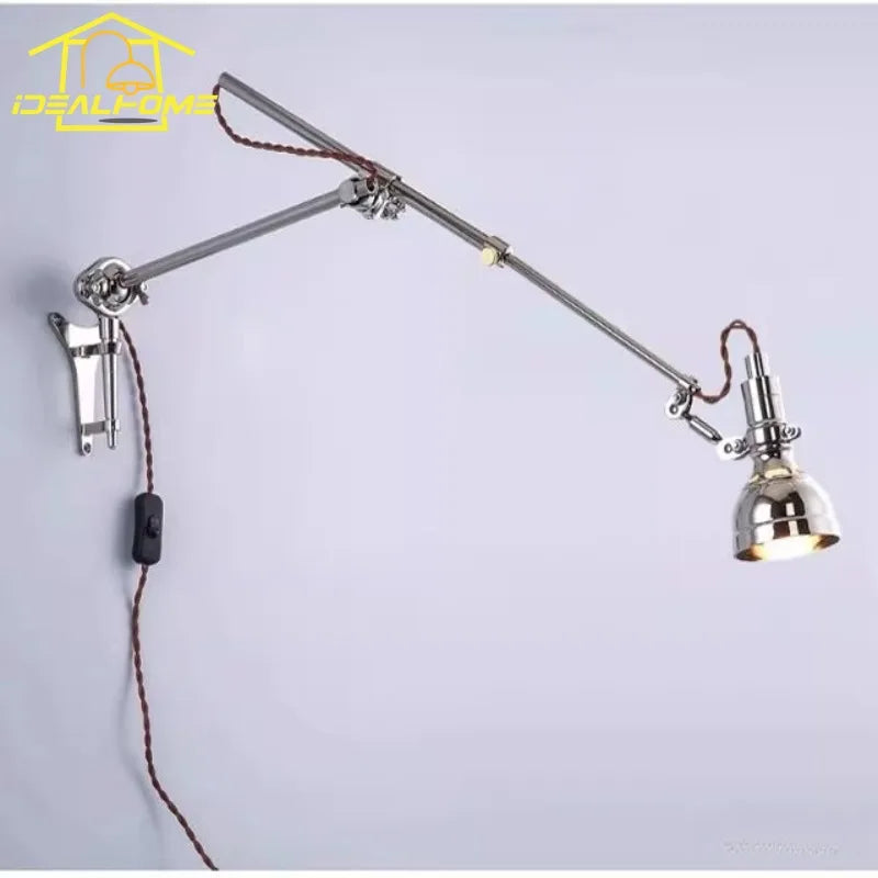Afralia™ Swing Arm LED Wall Lamp Bauhaus Style Retro Decor Bedroom Study Cafe