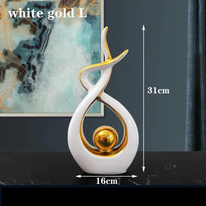 Afralia™ Modern Ceramic Statue: Elegant Office Desk Decor & Table Centerpiece