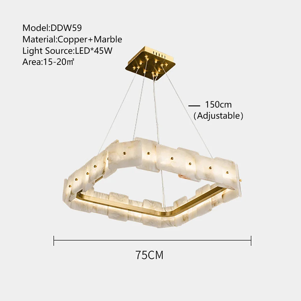 Afralia™ Marble Ceiling Chandelier: Luxury LED Hanging Lamp for Living Room Decor