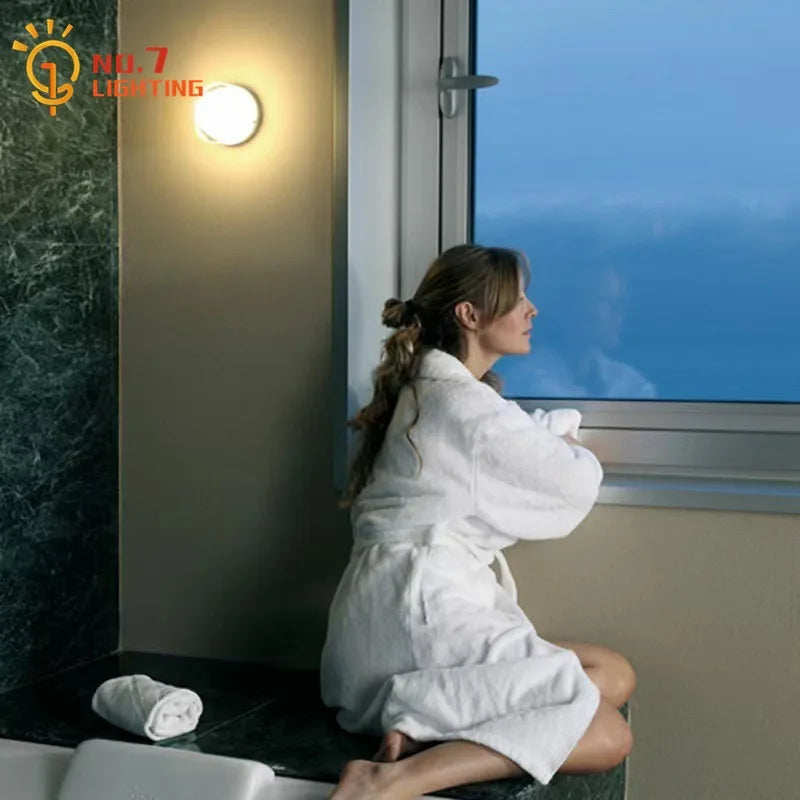 Afralia™ Dimple Potato Chip Round LED Wall Lamp for Modern Minimalist Atmosphere