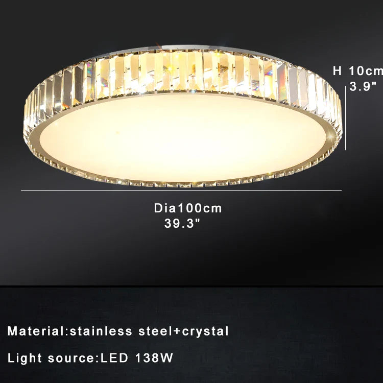 Afralia™ Luxury Crystal Ceiling Light, Modern LED Gold/Silver, Dimmable, Round/Square Design
