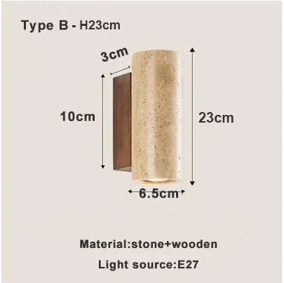 Afralia™ Taupe Marble Wall Lamp Up Down Design Japanese Style Sconce Light