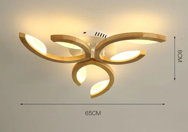 Afralia™ Wooden LED Ceiling Lamp for Bedroom and Living Room Decor