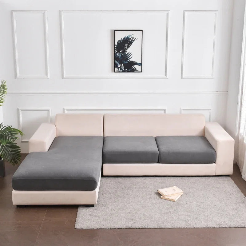 Afralia™ Stretch Sofa Cover Solid Color Slipcovers for Single Loveseat Futon & L-Shaped