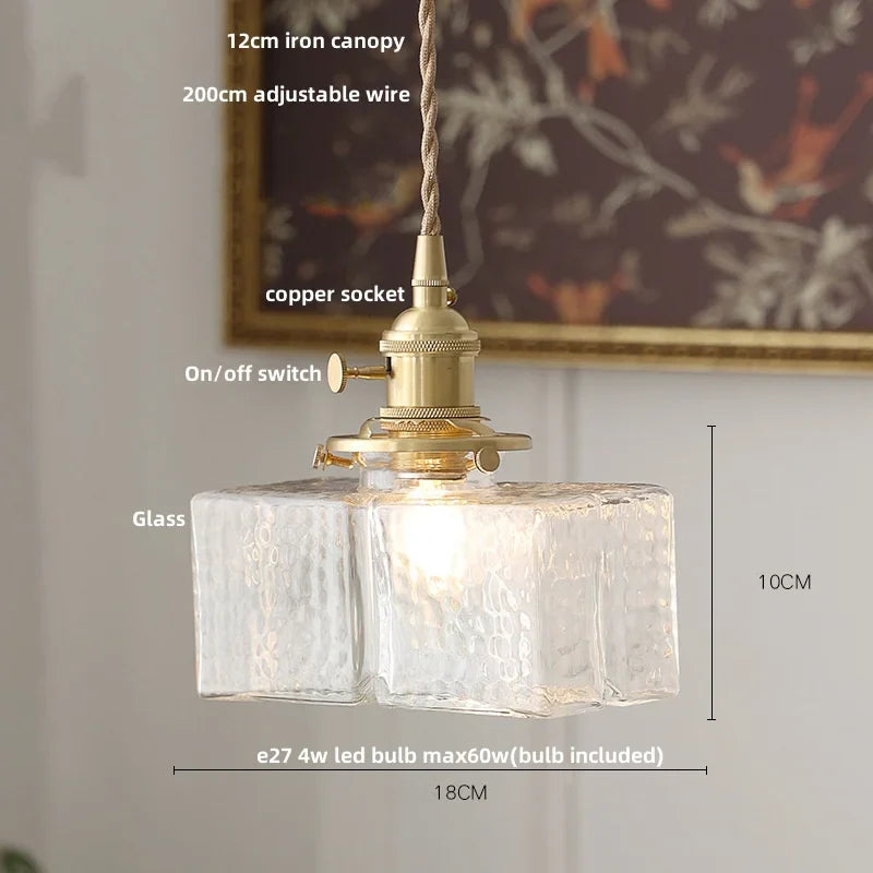 Afralia™ Brass Glass LED Pendant Lights: Modern Nordic Hanging Lamp for Home Decor