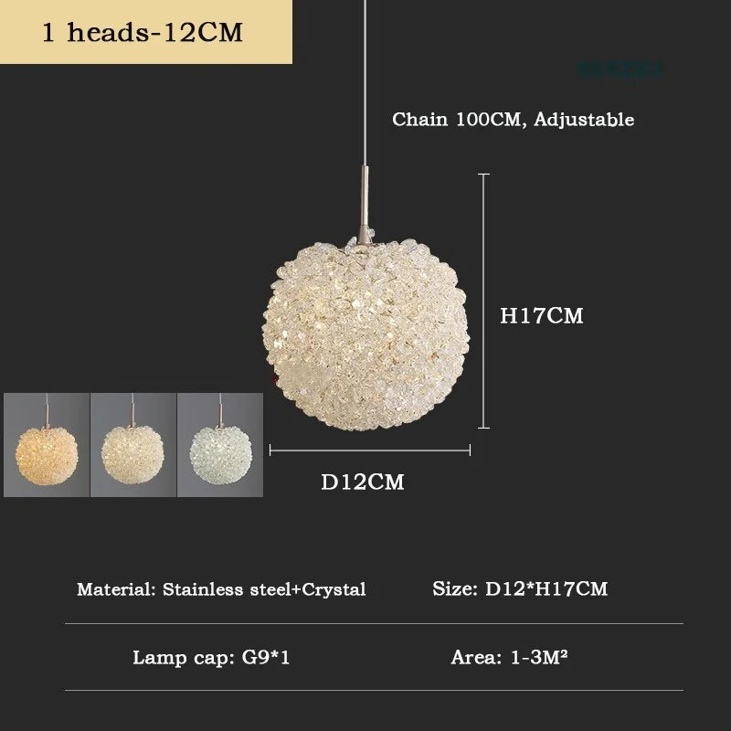 Afralia™ Luxury Pineapple Crystal Pendant Lamp for Modern Villa Lighting
