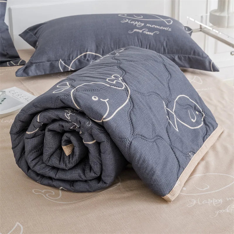 Afralia™ Nordic Printed Cooling Comforter Bedding for Adults- Soft Single Double Blankets