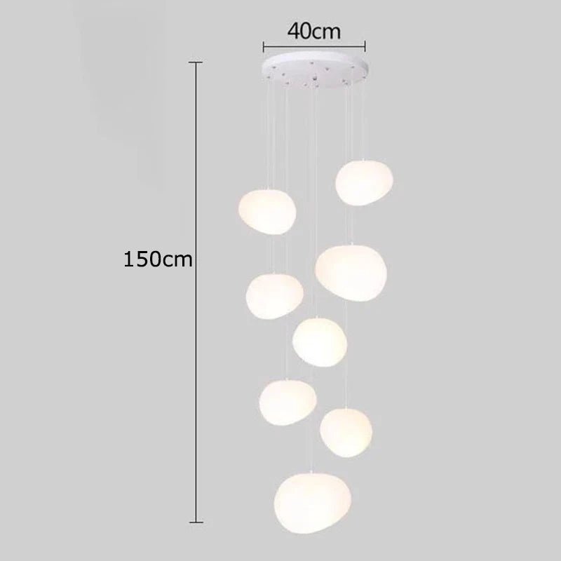 Afralia™ Crystal Chandelier Stair Pendant Lamp Living Room Interior Lighting