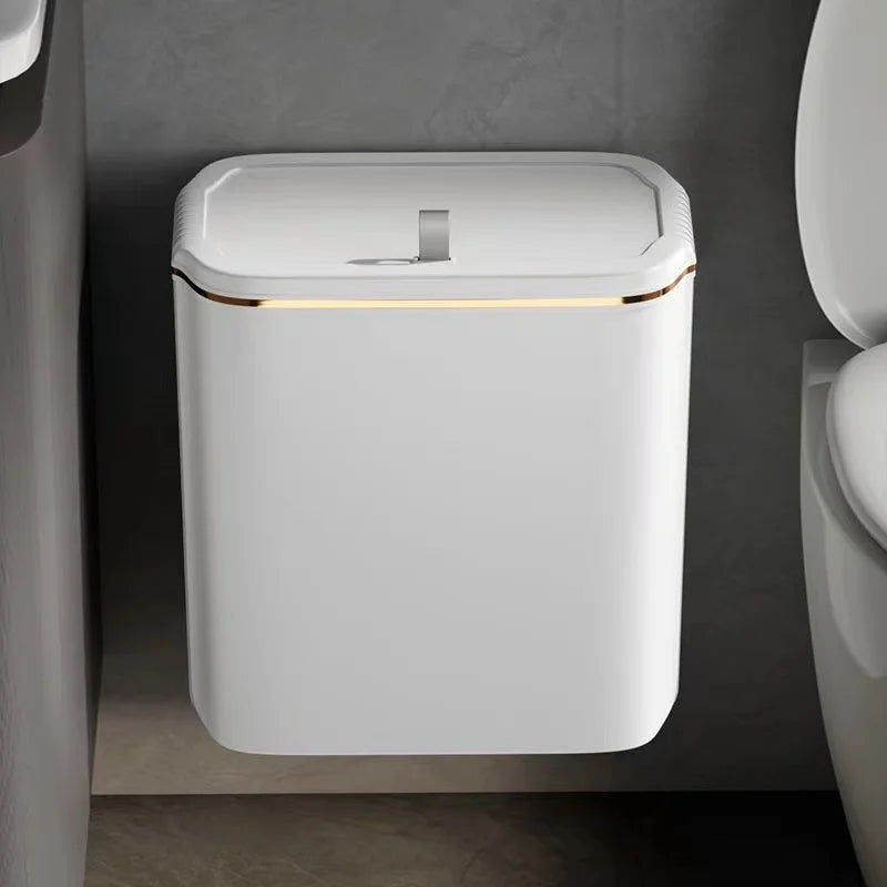 Afralia™ Kitchen Trash Can Wall Mounted Hanging Bin with Lid