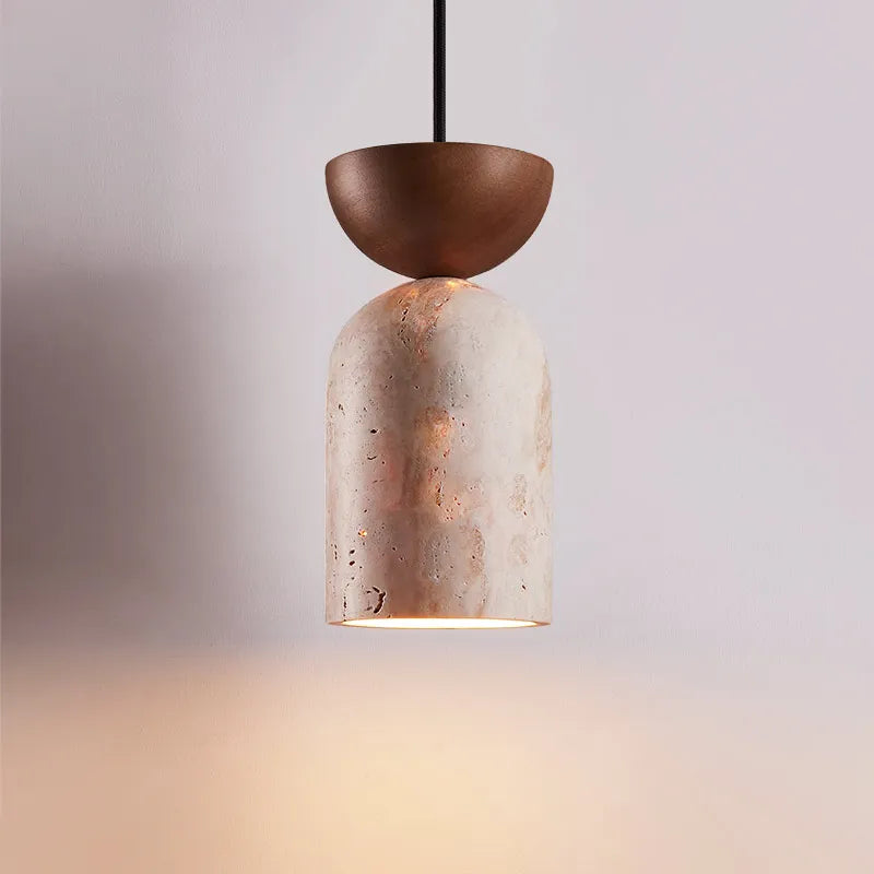 Afralia™ Wood & Stone Wire Adjustable LED Pendant Lights - Nordic Modern Living Room Cafe Luminaires