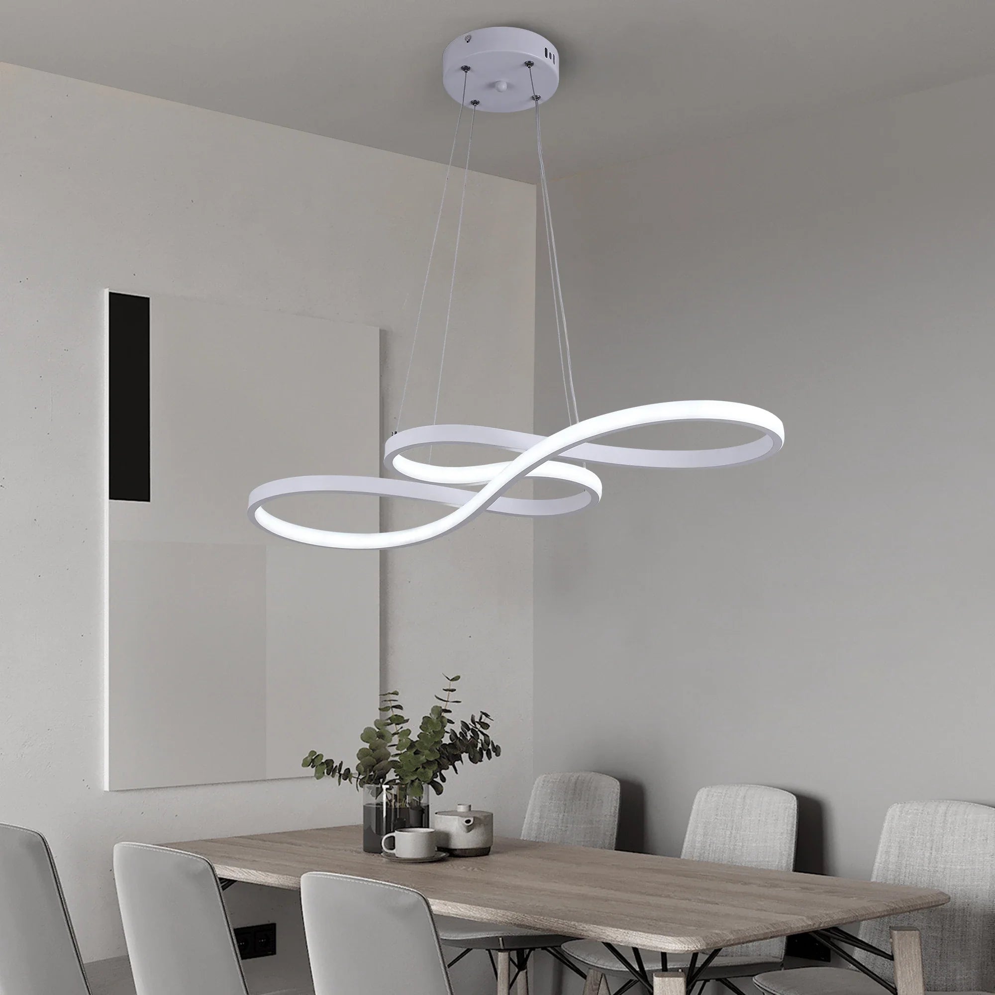 Afralia™ Acrylic Chandelier LED Ceiling Light Minimalist Design for Dining Room