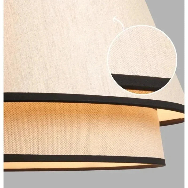 Afralia™ Tiered Drum Fabric Chandelier: Japanese Wabi Sabi Ceiling Light for Home Decor