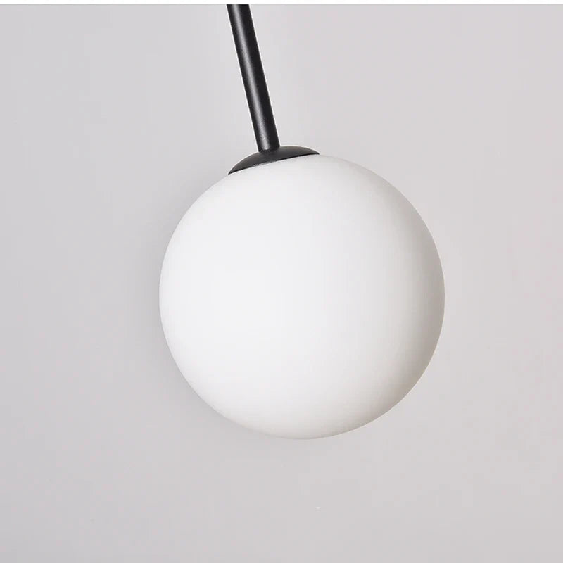 Afralia™ Milky White Glass Ball Ceiling Chandelier for Home Decor