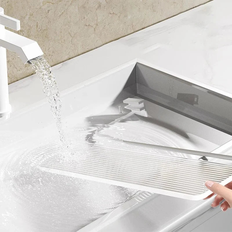 Afralia™ White Metal Corner Bathroom Shelf Makeup Organizer Shower Wall Rack