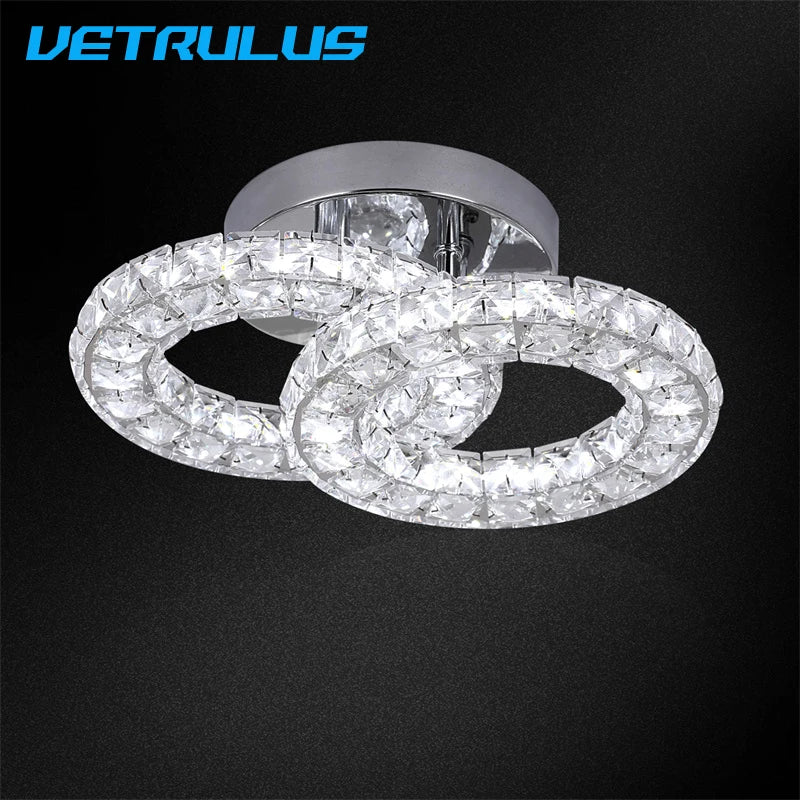 Afralia™ Luxury Crystal Ceiling Chandelier LED Light for Home Decor and Hotel Lighting