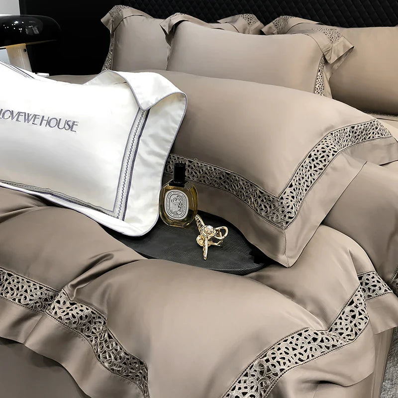 Afralia™ Eucalyptus Lyocell 1000TC Luxury Bedding Set with Wide Edge, Soft Silky & Breathable