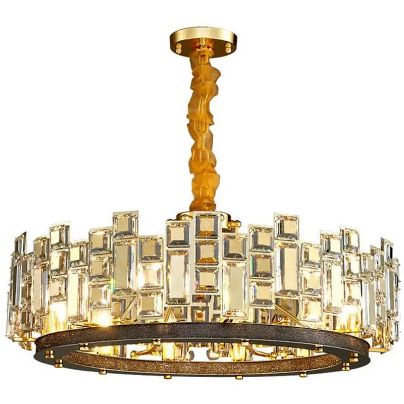 Afralia™ Gold Chain LED Crystal Chandelier for Luxurious Living Room Lighting