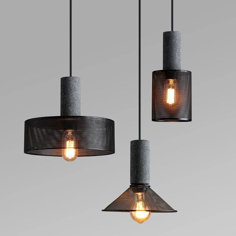 Afralia™ Retro Pendant Lights - American Country Cement Hanging Lamps