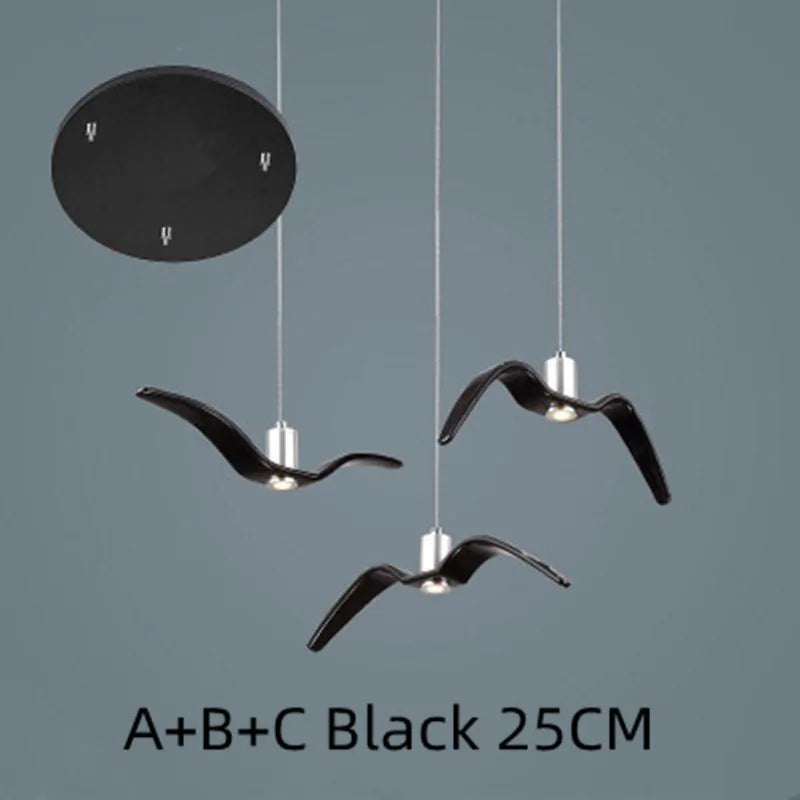 Afralia™ Seagull Nordic Bird Resin Pendant Light for Living Room, Dining, Bedroom