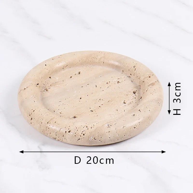 Afralia™ Marble Round Tray for Bathroom Kitchen Vanity Decor - Elegant Trinket Dish
