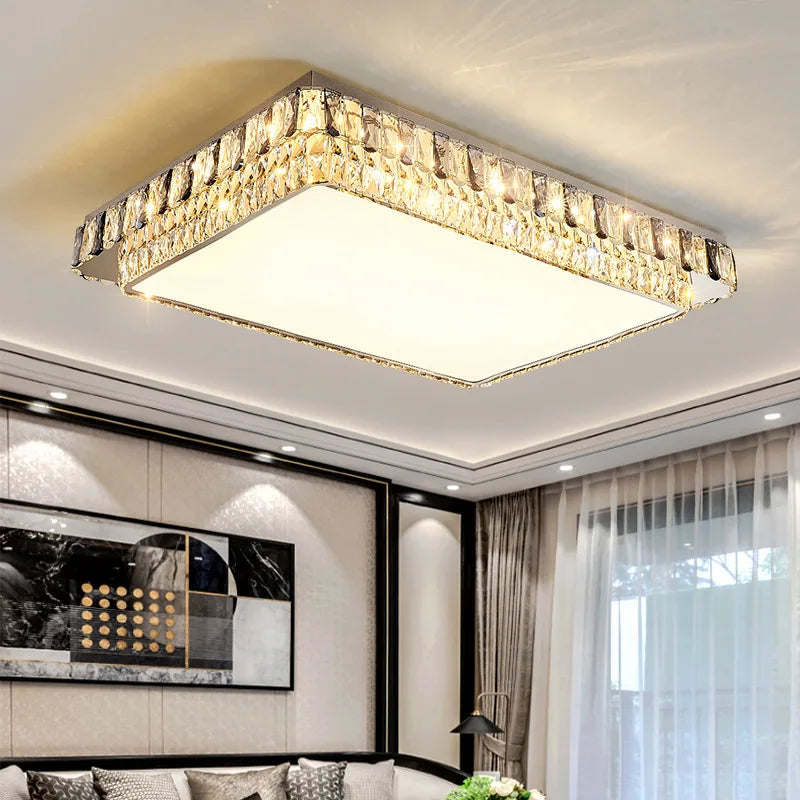 Afralia™ Modern Crystal LED Ceiling Chandelier for Living Room and Bedroom