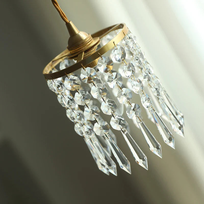 Afralia™ Crystal Brass LED Pendant Light: Modern Nordic Style, Adjustable Wire, E14 Fixture