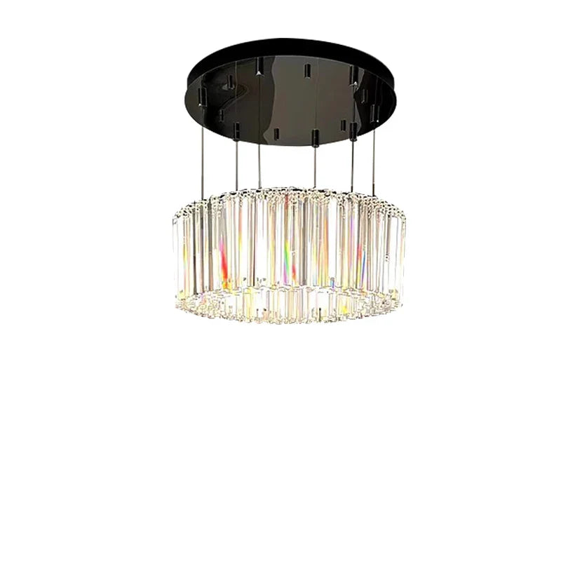 Afralia™ Luxury Stainless Steel K9 Crystal Pendant Light for Home Dining Table Decor