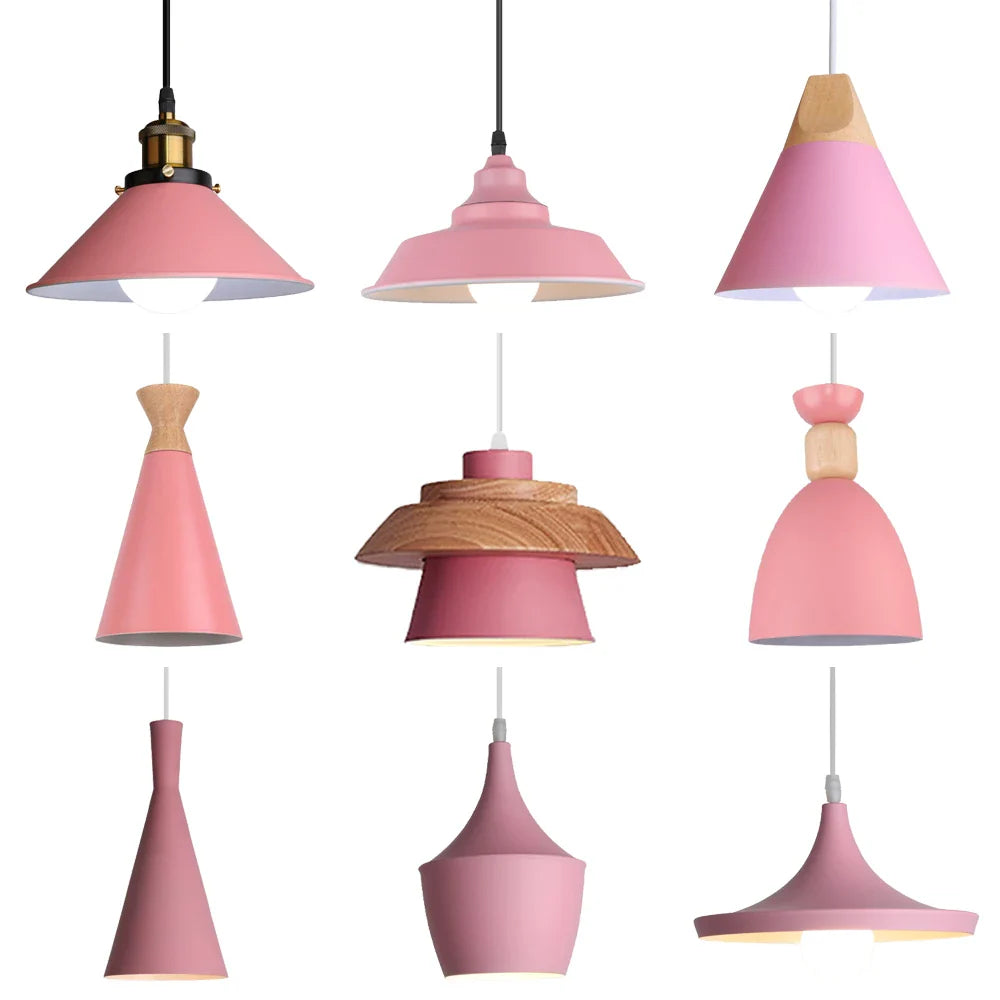 Afralia™ Nordic Aluminum Pendant Lights Modern Wood Hanging Lighting E27 LED Loft Suspension Luminaire