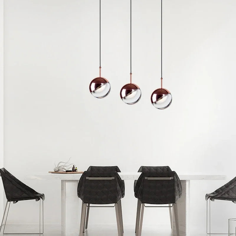 Afralia™ Nordic Glass Chandelier LED Pendant Light for Modern Home Decor