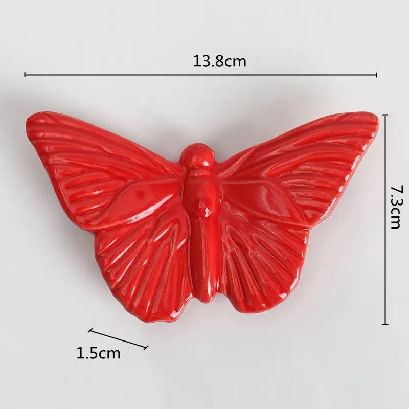 Afralia™ Ceramic Butterfly Wall Decor - 3D Papilionid Aesthetic Hanging Art