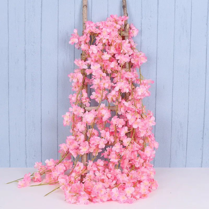 Afralia™ Cherry Blossom Silk Flower Garland for Wedding Party Arch Home Decor