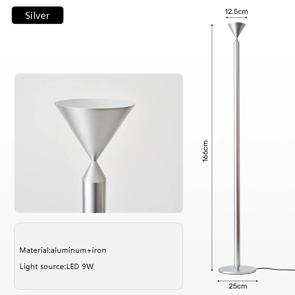 Afralia™ Minimalist Black Floor Lamp Stand Light Silver Simple Design