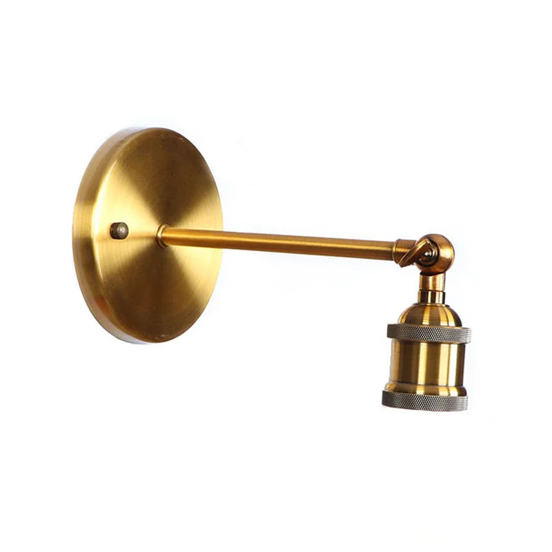 Afralia™ Loft LED Wall Lamp Gold Pull Chain Switch Industrial Luminaire