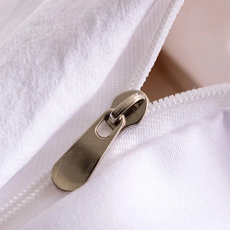 Afralia™ White Nordic Style Cut Flowers Duvet Cover Set for King, Queen, Twin Sizes